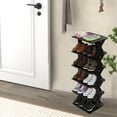 thumbnail image 4 of Honmine Wood Vertical Shoe Rack For Entryway,foldable Shoe Organizer Rack,narrow Shoe Rack For Small Spaces,free Standing Shoe Shelf For Closet Hallway Corner Living Room,installation-free, 4 of 6
