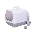 thumbnail image 2 of Caja de arena para gatos con capucha, caja de arena para gatos completamente cerrada con puerta delantera, caja de arena para gatos, contenedor de are Gris, 2 of 8