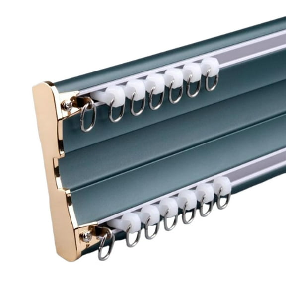 Heavy Duty Aluminum Ceiling Rail, Double Row Silent Curtain Rod, Sliding Curtain Rod Room Divider for Living Room Bedroom Room Divider