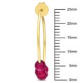 thumbnail image 3 of Miabella 3mm Created Ruby Bead Hoop Earrings in Yellow Plated Sterling Silver, 3 of 3