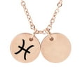 thumbnail image 5 of Personalized Round Constellation Initial Necklace - Engraved Zodiac Symbol Jewelry - Christmas Gift for Her - Stainless Steel - 18" Chain - Rose Gold Pisces, 5 of 7