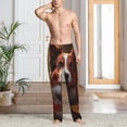 thumbnail image 2 of Hirioo Cute Maple Leaf Puppy for Men's PJ Pajama Pants Sleep Pants Men's Home Trousers with Pockets,S-3XL-Small, 2 of 6