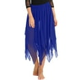thumbnail image 6 of Raenseen Women Girls Belly Dance Chiffon Skirts Side Split Handkerchief Hem Dress Blue One_Size, 6 of 8