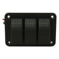 thumbnail image 2 of Panel de interruptor basculante de 3 bandas IP65 impermeable DC12‑24V luz azul universal para barcos marinos camiones Jadeshay A, 2 of 8