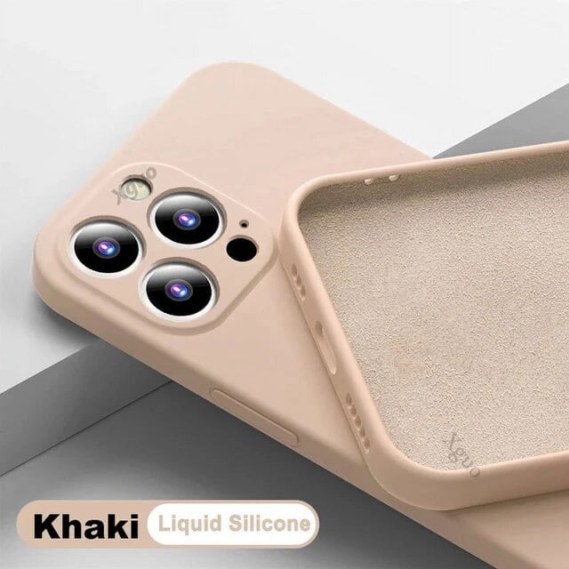 wangyu New Square Liquid Silicone Case For iPhone 15 14 13 11 12 Pro Max Mini 14 Plus XR X XS Max Shockproof Soft Cover funda