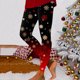 thumbnail image 2 of Gibobby Pantalones de yoga Leggings deportivos estampados navideños de moda informal para mujer Leggings de yoga informales(Vino,M), 2 of 5