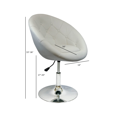 thumbnail image 5 of Nicer Furniture White Rounded Faux Leather bar Stool, 5 of 5