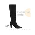 thumbnail image 6 of BLISSFUL STEP Women's Boots Pointed Toe Block Heel Knee High Boots Black 5.5, 6 of 7