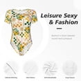 thumbnail image 6 of The Xecao Hawaii Palms Women's Crew Neck Body Suit, a short-sleeved bodysuit and basic swimsuit, both comfort and style for dating and daily life, 6 of 9