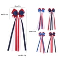 thumbnail image 2 of Patriotic Star Flag Tassel Hair Bows, Glitter Fabric Ribbon Hairpins for American Independence Day, 4th of July Event & Party Decorations, 2 of 8