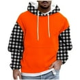 thumbnail image 2 of Mens Fleece Lined Hoodies & Sweatshirts Big & Tall M-4X Plus Size Pullover Hoodie Long Sleeve Trendy Plaid Printed Thermal Warm Fall Winter Sweatshirt, 2 of 5