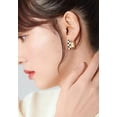 thumbnail image 7 of Fashion Checker Chunky Oval Hoop Earrings for Women Enamel Huggie Hoops Earring, 7 of 7