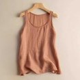 thumbnail image 2 of Camisetas sin Mangas para las Mujeres Color Sólido Cuello Redondo Suéter Casual Blusa, Camisetas de Mujer Casual, 2 of 8