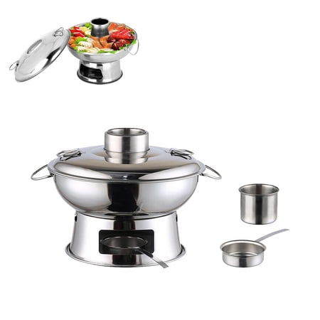 Chinese Charcoal Hot Pot Gold Stainless Steel Shabu Shabu Cooker