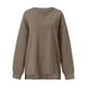 thumbnail image 5 of Camisetas para mujer,Camiseta de manga larga con forro polar para mujer, jersey extragrande de cuello redondo, top informal suave para mujer, para el hogar y la calle, sopatenor, 5 of 9