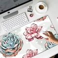 thumbnail image 5 of Extended Gaming Mouse Pad (31.5x11.8 in), Large Non-Slip Rubber Base Mousepad,Waterproof Keyboard Mouse Mat Desk Pad for Work, Game, Office, Home - Pink Brush Cactus Succulent Flower, 5 of 5