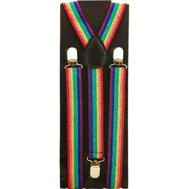 Adult Rainbow glitter Shimmer Suspenders for Party Wedding Prom Fashion Suspender