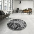 thumbnail image 4 of Ahgly Company Machine Washable Indoor Round Transitional Gunmetal Gray Area Rugs, 4' Round, 4 of 7