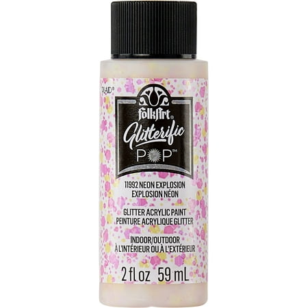 UPC: 0028995119927 | FolkArt Glitterific Pop Acrylic Craft Paint Neon Explosion 2 fl oz
