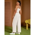 thumbnail image 4 of DARING DIVA Women's Yoga Set Camisole and Wide Leg Pants S Light Khaki, 4 of 7