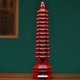 thumbnail image 2 of Red wood carving, thirteen-tier hollow Wenchang Pagoda ornament, solid wood, 13-tier hollow study decoration, antique., 2 of 4