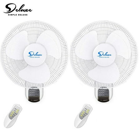 

2 Pack 16 inch Digital Wall Mount Fan with Remote 3 Oscillating Modes 2 Exhaust
