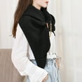 thumbnail image 7 of HNMKIU Women Fashion Solid Hollow Out Buckle Big Triangle Cape Cloak Warm Decorative Scarf Split Style Black,One Size, 7 of 7