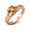 thumbnail image 2 of 925 Sterling Silver Rose Vermeil 6mm Round Citrine Solitaire Women Valentines Day Gifts Ring, 2 of 4