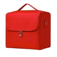 thumbnail image 4 of Bolsa de maquillaje de viaje Bolsa de cosméticos a prueba de agua Caja de maquillaje duradera portátil Estuche para cepillos para el cabello, esmalte Rojo, 4 of 8