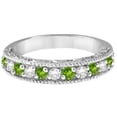 thumbnail image 2 of CZ Diamond Green Peridot Wedding Engagemetn Eternity Band 925 Sterling Silver Gemstone Jewelry For Women Gift By KIRAN FINE JEWELS, 2 of 5