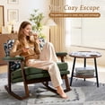 thumbnail image 6 of Timbernest Rocking Chair, Accent Reading Armchair for Living Room, Bedroom, Sunroom, Antique Green, 6 of 9