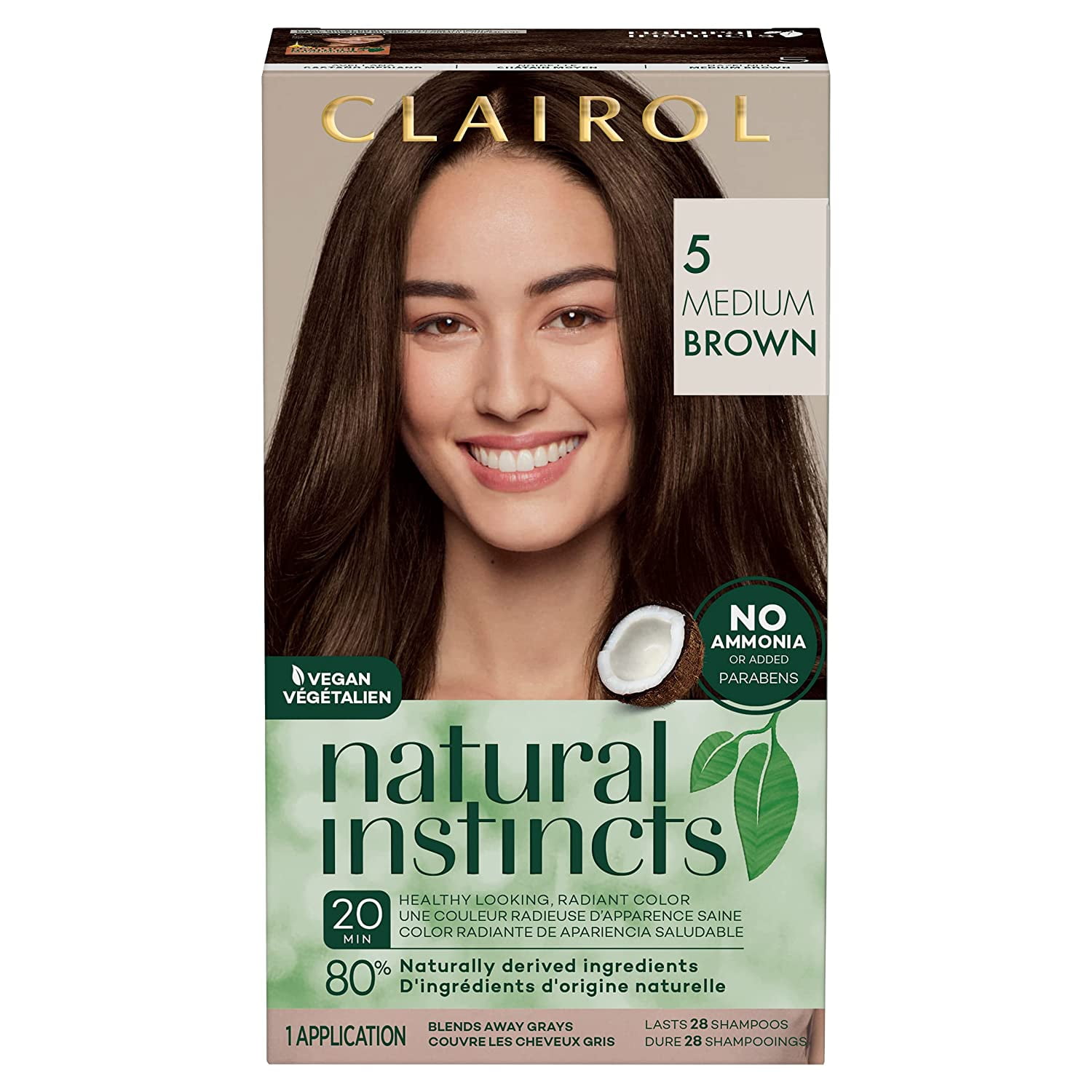 3 Pack Clairol Natural Instincts Demi Permanent Hair Dye 5 Medium