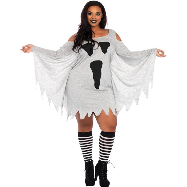 Leg Avenue Womens Plus Size Jersey Ghost Dress
