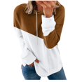 thumbnail image 2 of AOOCHASLIY Women's Blouse Womens Color Blocking Panel Large Split Loose Long Sleeve Hoodie Tops, 2 of 5
