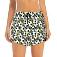 thumbnail image 2 of Goofa Soccer and Football Printed Women 2 in 1 Running Shorts,Quick Dry Athletic Workout Shorts,High Waisted Athletic Shorts with Liner Pockets-, 2 of 9