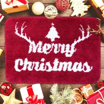 KOYPTL Christmas Rugs for Front Door,40*60 Soft Merry Christmas Xmas Tree Bathroom Mat Non Slip Durable Washable Absorbent Doormat,Bedroom Mat for Indoor Outdoor Porch Home Decor