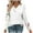 #010-White, variant on Craaazy Women's Fashion Printed Fall Gifts Tunics Long Sleeve Tops V Neck Shirts Loose Casual Blouses with Decor Button