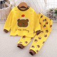 thumbnail image 2 of Gibobby Toddler Boys Pajamas Boys Pajamas Toddler Boys Cute Pajamas 0-12 Months 2t 3t 4t 5t Long Sleeve Soft Pjs Set 2Pc Kids Sleepwear Sets Toddler Boys Clothes,Yellow,Size 12-18 Months, 2 of 4