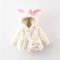 thumbnail image 2 of Infant Baby Girls Winter Coat Faux Fur Fleece Outwear Hooded Thick Warm Jacket With Bag, 2 of 4