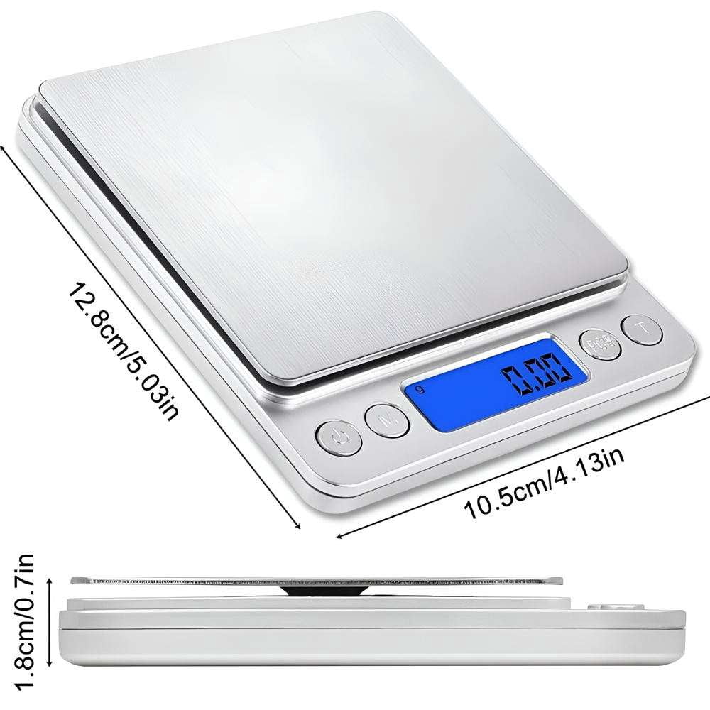 Knubmt Food Scale Digital Kitchen Scale 1000g/0.1g Gram Scales Weight Food Coffee Scale Digital Scale for Cooking, Baking, Battery Powerd(Battery Not Included)