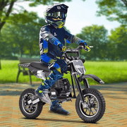 HOVERHEART 49cc 4-Stroke Gas Mini Dirt Bike,18 MPH Max Speed with Dual Disc Brakes,Max load 160lbs,Black