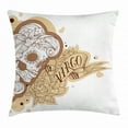 thumbnail image 1 of Zodiac Virgo Throw Pillow Cushion Cover, Gothic Mexican Female Portrait Sugar Skull Horoscope Tattoo, Decorative Square Accent Pillow Case, 24 X 24 Inches, Brown Pale Brown and White, by Ambesonne, 1 of 2