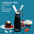 thumbnail image 5 of EurKitchen Professional Aluminum Whipped Cream Dispenser - Leak-Free Whip Cream Maker Canister with 3 Decorating Nozzles & Cleaning Brush - 1-Pint / 500 mL Cream Whipper - N2O Chargers (Not Included), 5 of 7