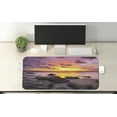 thumbnail image 2 of Tropical Computer Mouse Pad, Sunset at the Beach Horizon on Island Idyllic Weather Landscape, Rectangle Non-Slip Rubber Mousepad X-Large, 35" x 15" Gaming Size, Mauve Salmon Lilac, by Ambesonne, 2 of 2