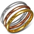 thumbnail image 2 of Stainless Steel Three Gold-Tone Stacking Polished Ring Band Set, 3 mm Wide - Size 7, 2 of 2
