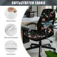 thumbnail image 6 of ZIATUBLES Home Office Chair Cover Stretchable Dragonfly Floral Black Printed Soft Universal Rotating Chair Slipcovers Protector Stylish Desk Computer Chair Protector Cover with Snap Button, L, 6 of 7