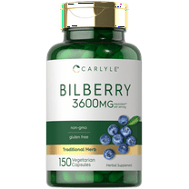 Bilberry Extract Capsules | 3600mg | 150 Count for Men and Women | by Carlyle