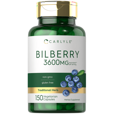 Bilberry Extract Capsules | 3600mg | 150 Count for Men and Women | by Carlyle