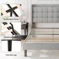 thumbnail image 6 of Feonase Full Size Bed Frame with Charging Station，Upholstered Platform Bed Frame with Wingback Storage Headboard, No Box Spring Needed,Light Grey, 6 of 8