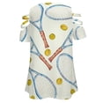 thumbnail image 5 of Pattern with Tennis Rackets with Tennis Balls Womens Summer V Neck Zipper Top Short Sleeve T Shirt Off Shoulder Top Casual Classy Loose Shirts, 5 of 7